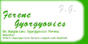 ferenc gyorgyovics business card